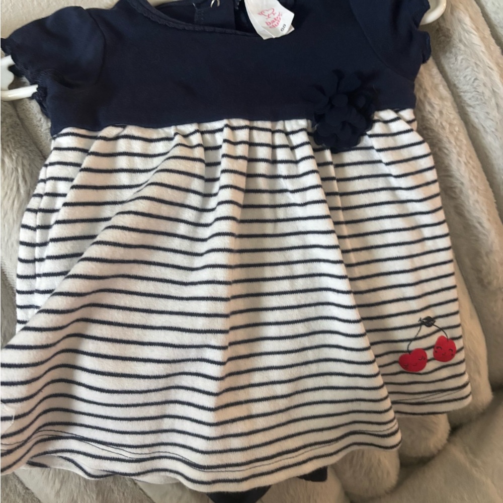 Navy and White Striped Kids One Piece